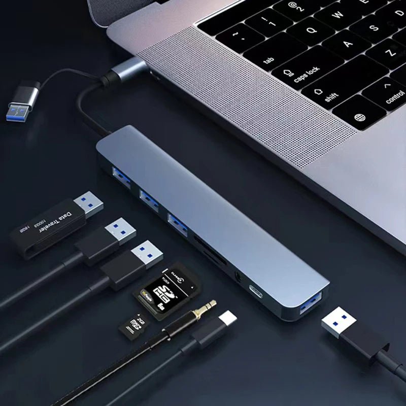 8 in 2 USB +Type C HUB Docking - EverPeak storeeverpeakstore