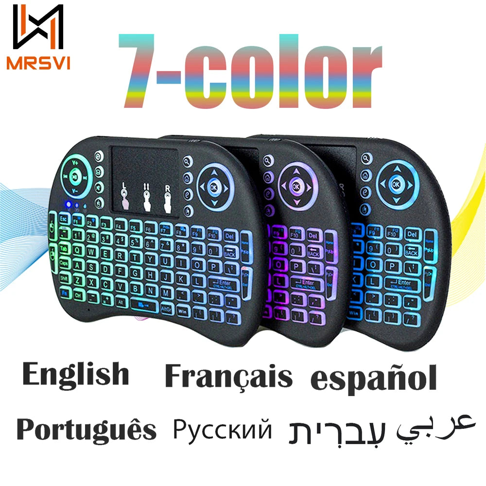 Keyboard i8 Arabic French Spanish Russian Backlit